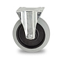 industrial fixed castor from pressed steel, , elastic-tyre non-marking, precision ball bearing, Wheel-Ø 160mm, 300KG