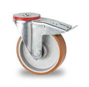 swivel castor with brake, Ø 125mm, vulcanized polyurethane tread, 200KG