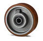 Heavy duty Vulkollan® Covestro tread cast iron, precision ball bearing, Wheel-Ø 125mm, 180KG