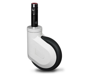 Hospital bed wheel thermoplastic rubber tyre, central precision ball bearing, Wheel-Ø 150mm, 120KG