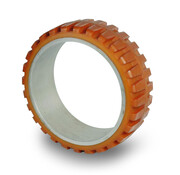 Vulkollan® cylindrical press-on tyres, profiled bandage, Ø 254x102mm, 1850KG