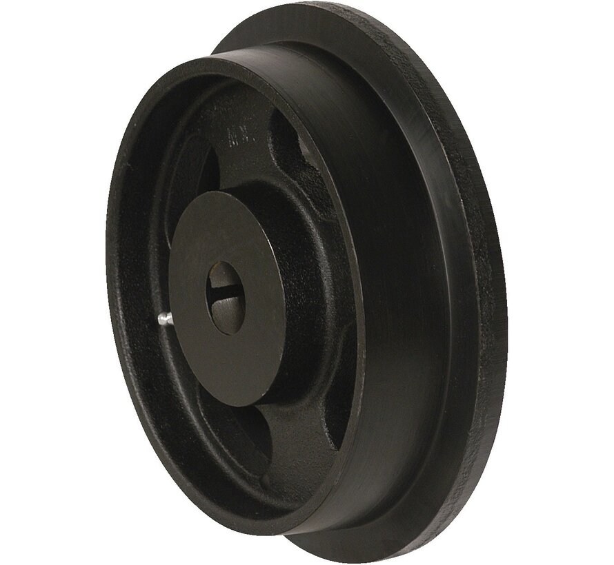 single flanged wheel from cast iron, plain bearing, Wheel-Ø 100mm, 1000KG