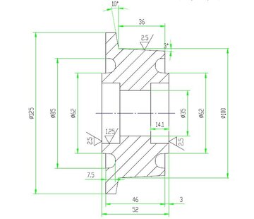 SPK 100K flanged wheel, Ø 100mm, cast iron, 800KG