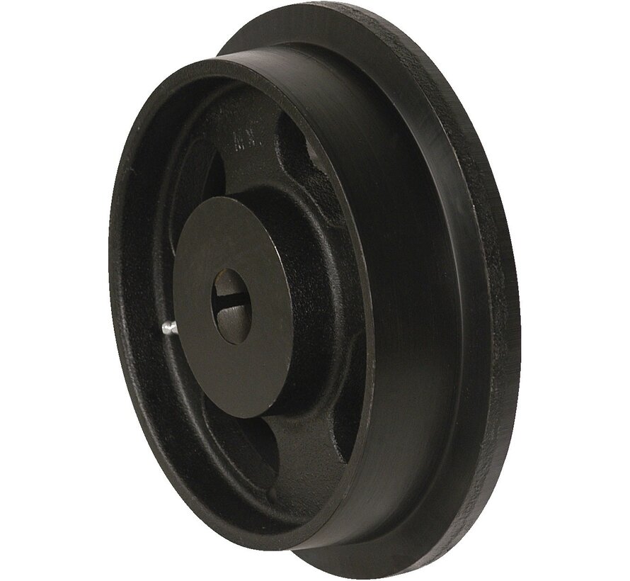 Flanged wheel from cast iron, plain bearing, Wheel-Ø 125mm, 1000KG