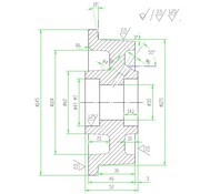 SPK 125K flanged wheel, Ø 125mm, cast iron, 1000KG