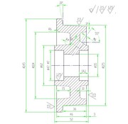 SPK 125K flenswiel, Ø 125mm, gietijzer, 1000KG