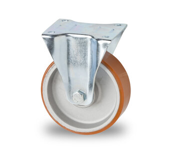 fixed castor, Ø 100mm, vulcanized polyurethane tread, 200KG