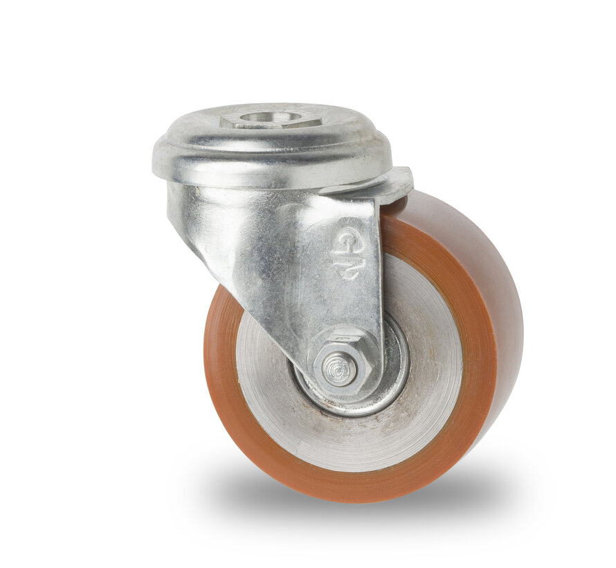 swivel castor, Ø 45mm, vulcanized polyurethane tread, 100KG
