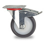 zwenkwiel met rem, Ø 125mm, gespoten polyurethaan, 250KG