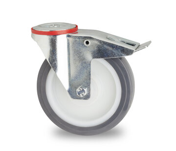swivel castor with brake, Ø 80 mm, casted polyurethane, 150KG