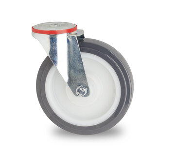zwenkwiel, Ø 125mm, gespoten polyurethaan, 250KG