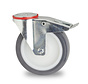 swivel castor with brake, Ø 200 mm, casted polyurethane, 300KG