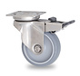 swivel castor with brake, Ø 50 mm, grey non-stretching thermoplastic rubber tyre, 50KG