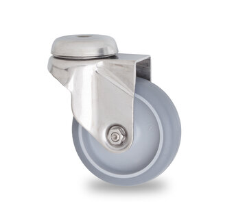 swivel castor, Ø 50mm, grey non-marking thermoplastic rubber tyre, 50KG
