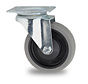 swivel castor, Ø 125 mm, grey non-marking thermoplastic rubber tyre, 160KG