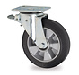 swivel castor with brake, Ø 200 mm, elasticated rubber tyre, 400KG