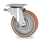 swivel castor with brake, Ø 200 mm, vulcanised polyurethane tyre, 950KG