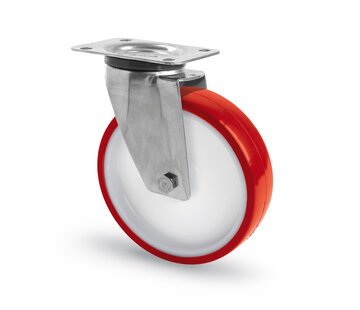 zwenkwiel, Ø 125mm, gespoten polyurethaan, 170KG
