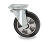 castor wheel for waste bin, Ø 200mm, black elasticated rubber tyre, 400KG