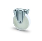 AISI 316 stainless steel fixed castor, plate fitting, full nylon wheel, sliding bearing, Wheel-Ø 100mm, 150KG