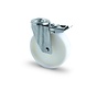 AISI 316 stainless steel swivel castor with brake, bolt hole fitting, full nylon wheel, sliding bearing, Wheel-Ø 100mm, 150KG