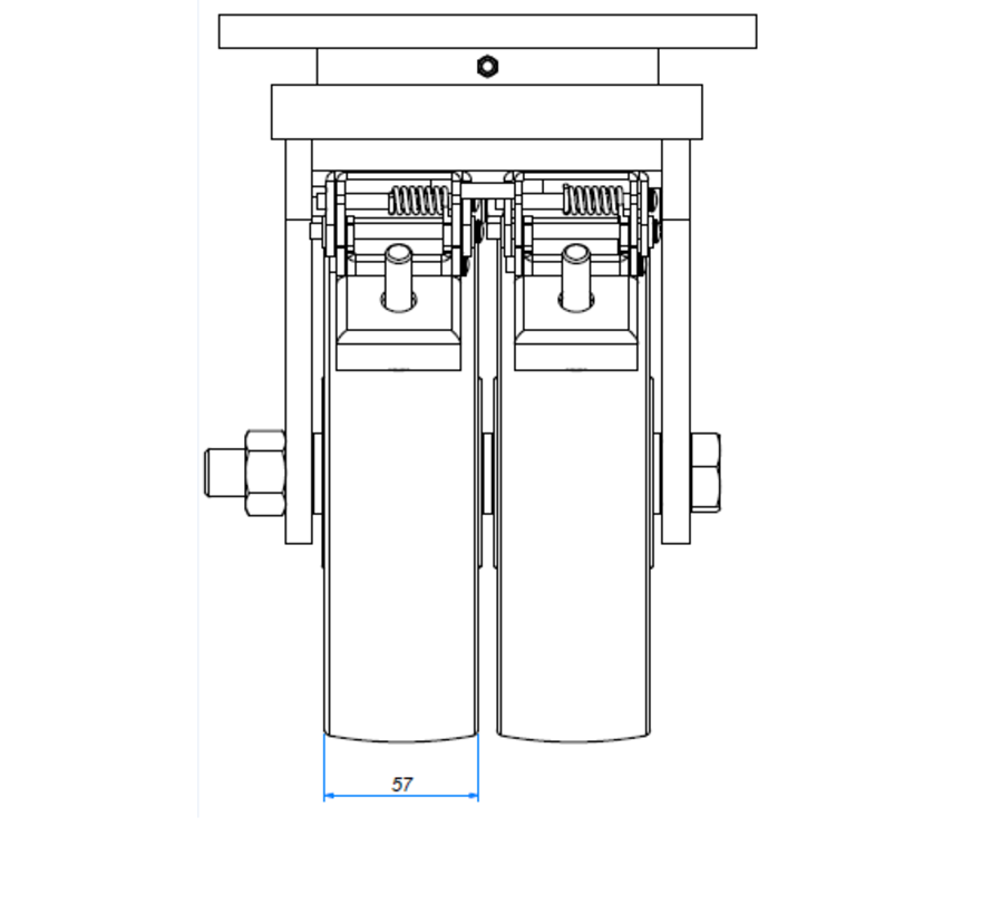 zwenkwiel met rem, Ø 200mm, nylon (PA6), 1600KG