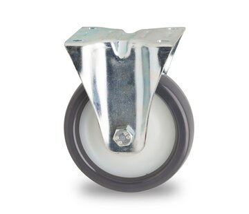 fixed-wheel castor, Ø 100 mm, injection-moulded polyurethane, 180KG