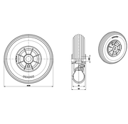 wheel, Ø 200 mm, pneumatic tyre with line profile, 60KG