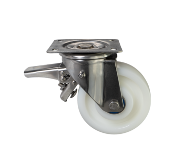 zwenkwiel met rem, Ø 150mm, geheel polyamide (PA6) wiel, 700KG