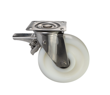 swivel castor with brake, Ø 200mm, all-polyamide (PA6) wheel, 700KG