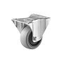 Fixed-wheel castor, Ø 80, grey non-marking thermoplastic rubber tyre, 100KG