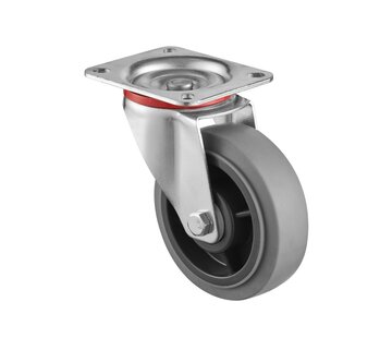 swivel castor, Ø 160, grey non-marking thermoplastic rubber tyre, 200KG