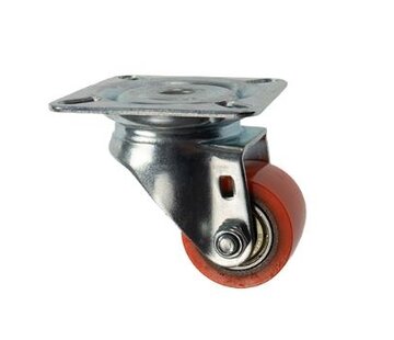 swivel castor with plate fitting, Ø 35 mm, vulcanised polyurethane tyre, 100KG