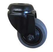 Black swivel castor, Ø 50mm, thermoplastic rubber grey non-marking, 50KG