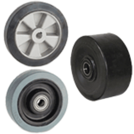 Elastic rubber wheels