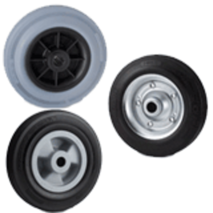 Solid rubber wheels