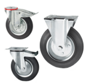 Rubber zwenkwielen