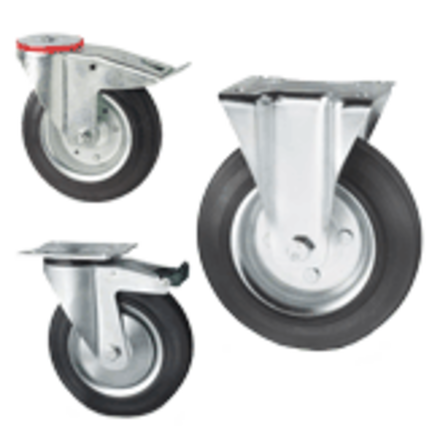 Rubber swivel castors