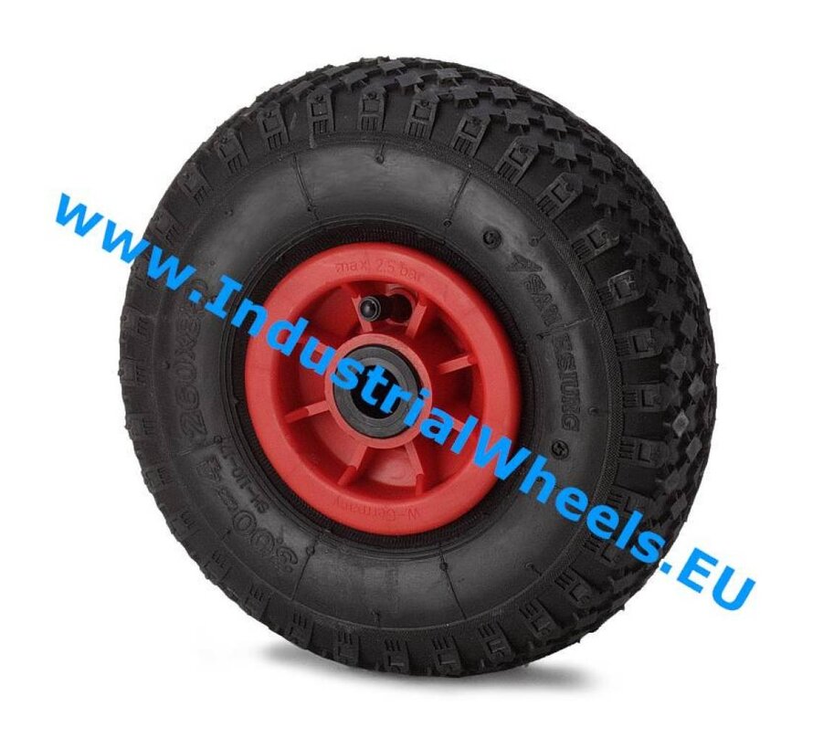 Industrial Wheel from pneumatic tyre block profile, roller bearing, Wheel-Ø 260mm, 150KG