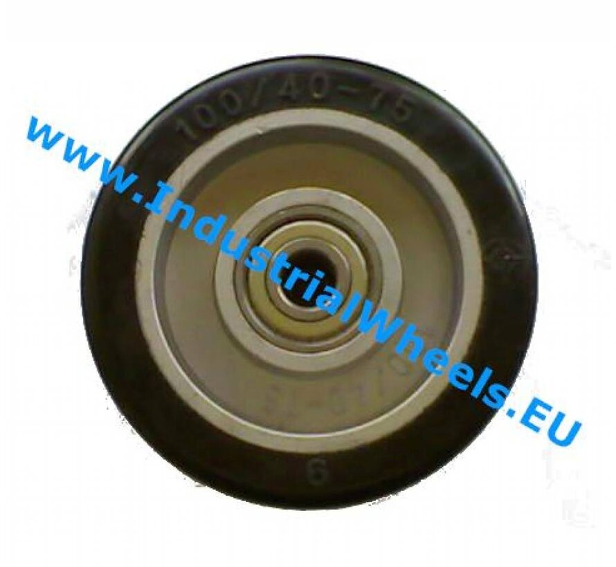 Industrial Wheel from elastic-tyre, precision ball bearing, Wheel-Ø 100mm, 150KG