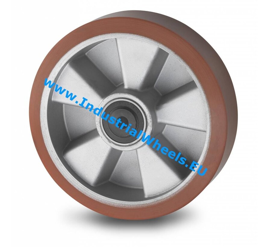 Industrial Wheel from Vulcanized Polyurethane tread, precision ball bearing, Wheel-Ø 200mm, 800KG