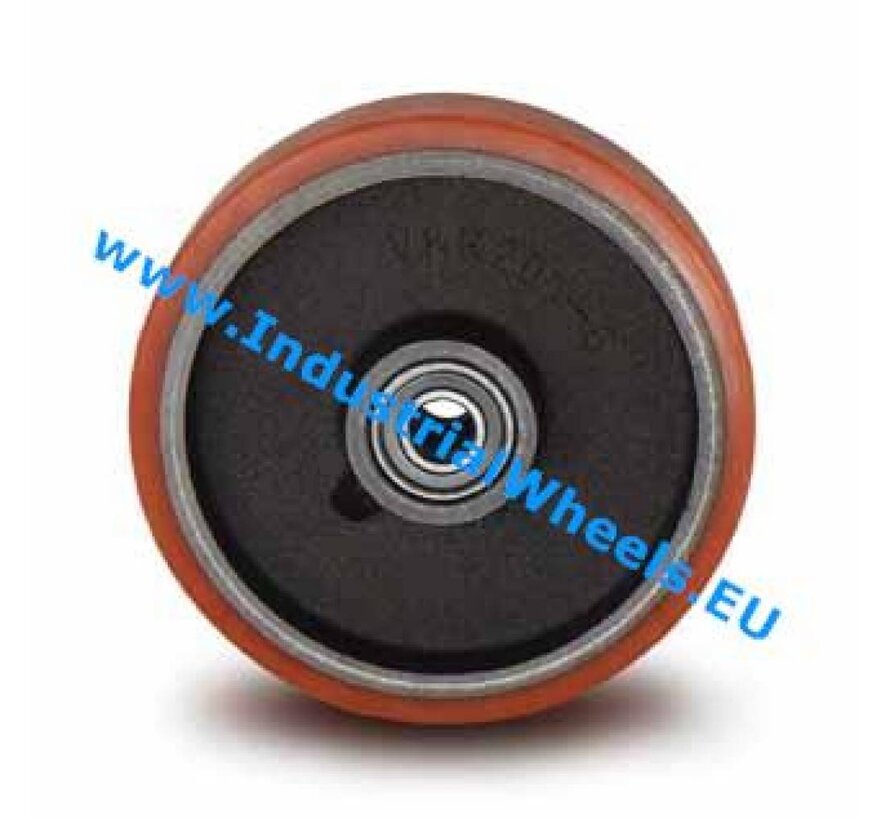 Industrial Wheel from Vulcanized Polyurethane tread, precision ball bearing, Wheel-Ø 200mm, 950KG