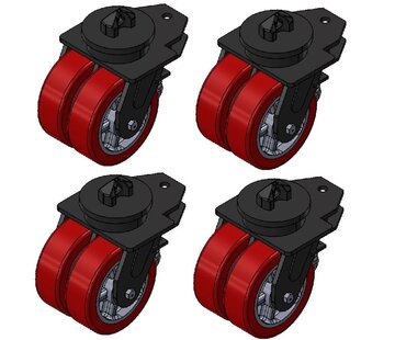 18.000 KG ISO container corner castor set of 4 swivel castors