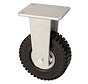 Fixed castor with super elastic rubber wheel 406 mm, load capacity: 950 KG at 6 km/h