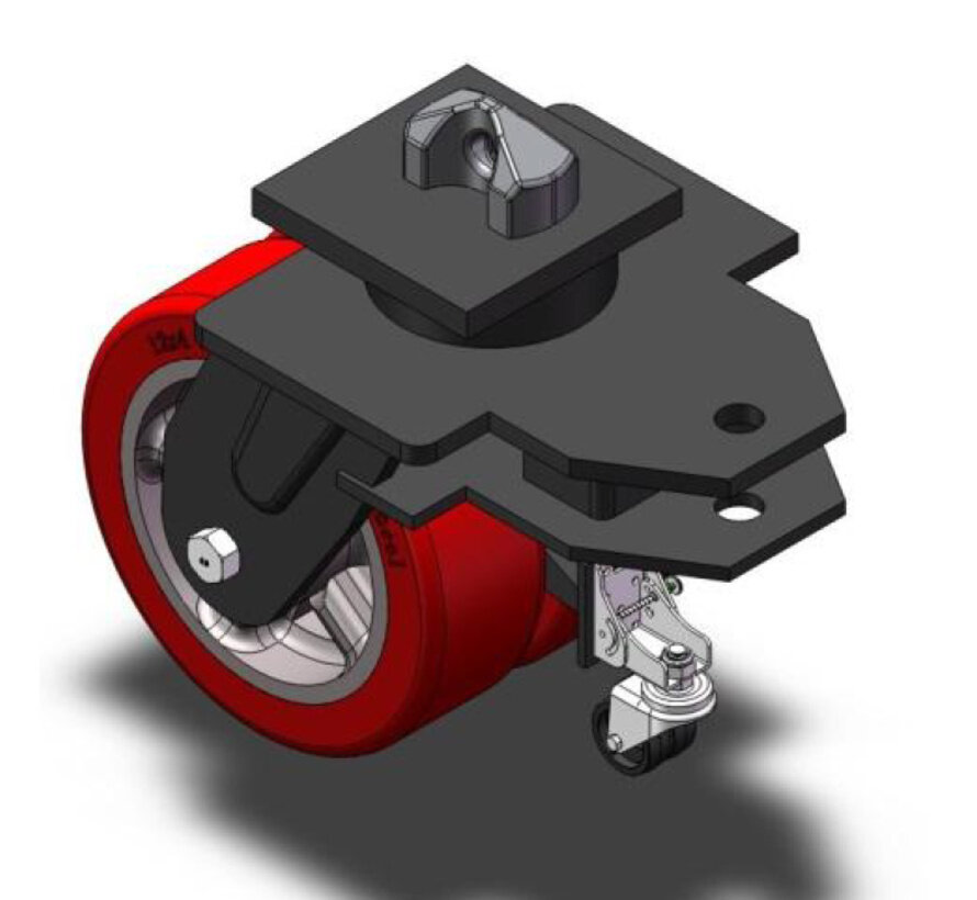 4 x castor wheels with twistlock fitting, for mobile shipping container to fit on corner castings