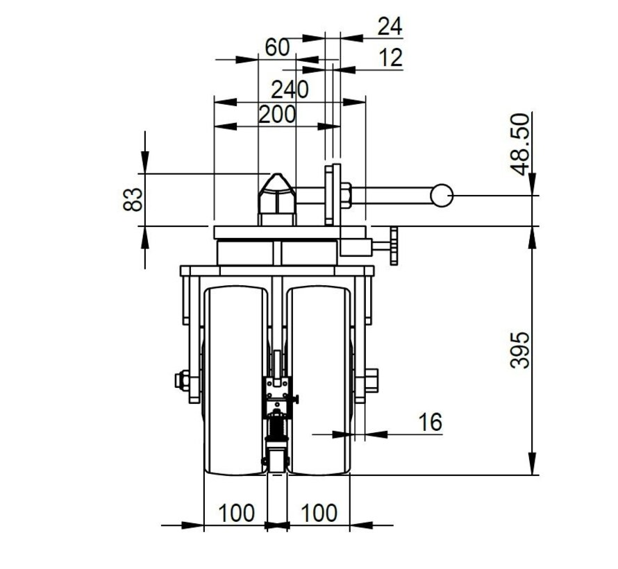 Mobiel zee-zeecontainerwielwielsysteem met twistlock-fitting voor een ISO-containerhoek - Copy - Copy