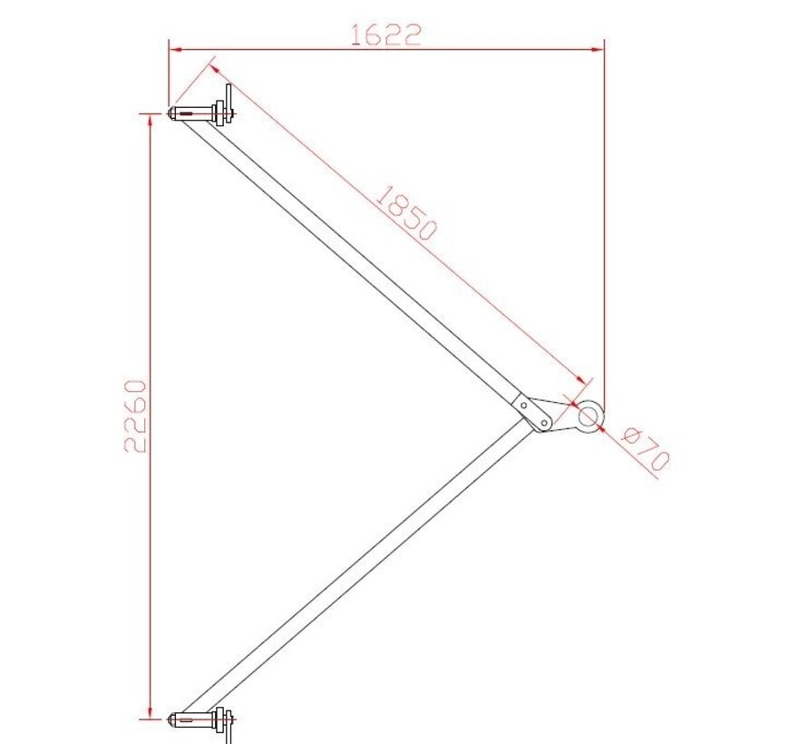 Foldable tow bar set for pulling 25 ton sea freight cargo containers