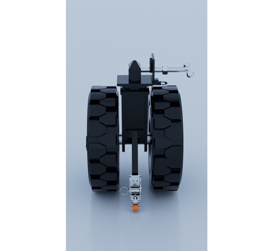 Set of four shipping container castors for rough terrain with a load bearing capacity  of 13,000 kg