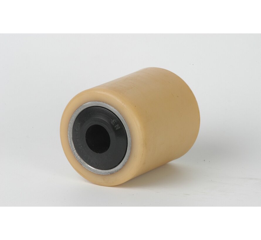 Vulkollan® Palletrol met waterdichte seal Ø85x60 mm, asgat: 20 mm, naaflengte: 65 mm