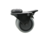 Black apparatus swivel caster with brake from pressed steel, bolt hole, Polypropylene Wheel, ball bearing, Wheel-Ø 75mm, 100KG